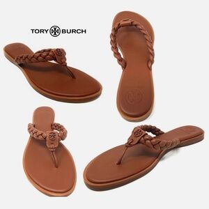 Leather Braided Accents Flip Flops